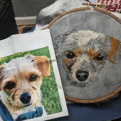 Custom dog portrait with reference photo